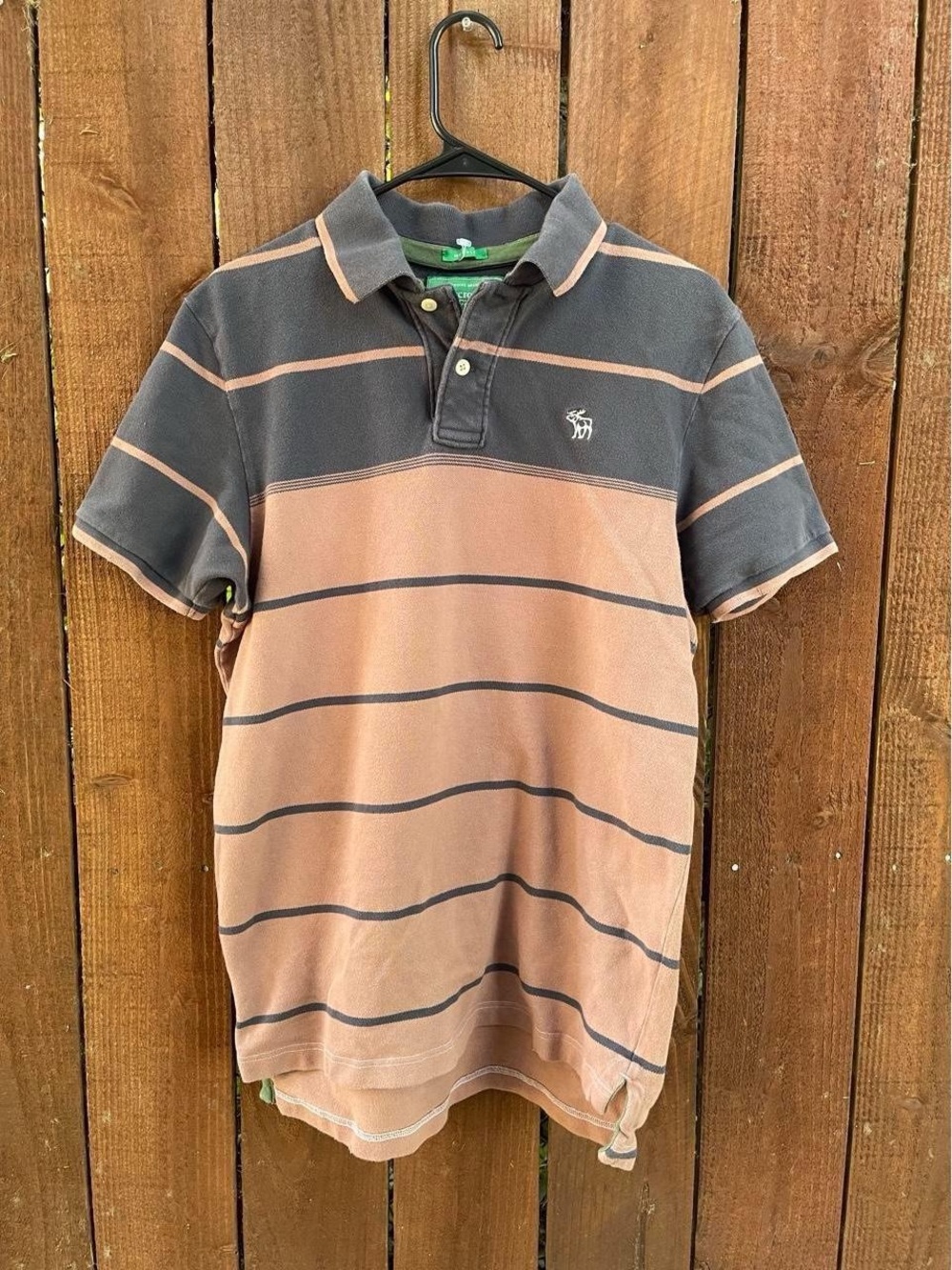 Y2k Men’s Abercrombie & Fitch Two Tone Striped Muscle Fit Cotton Polo Sz XL